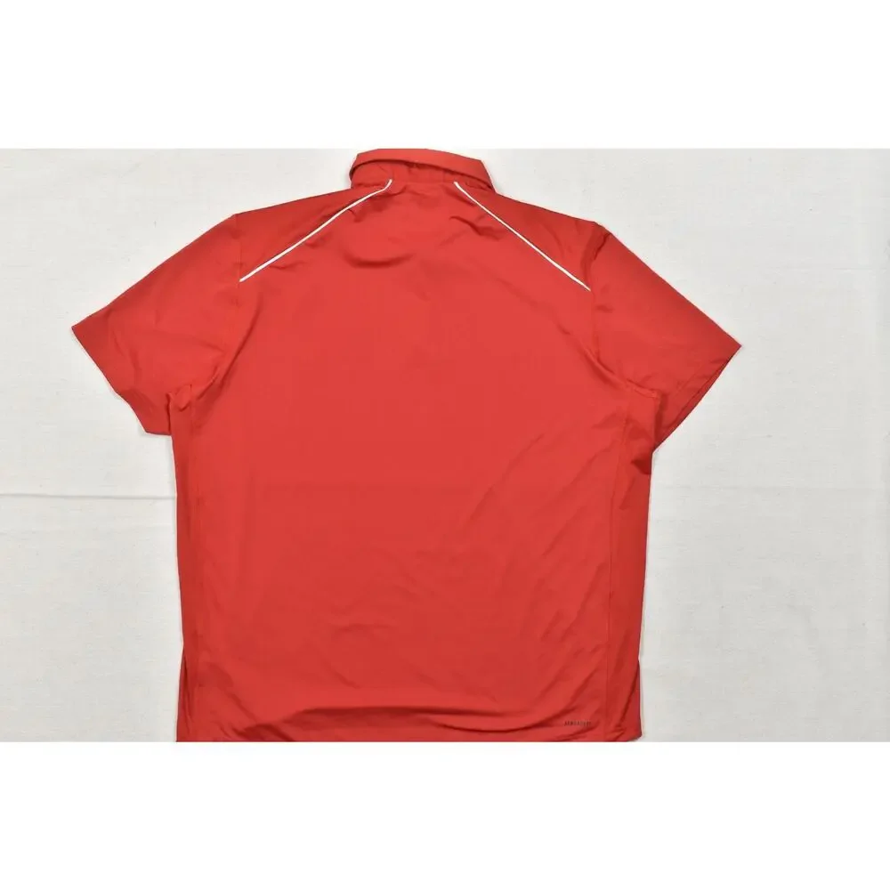 Adidas Nebraska Cornhuskers Men's 2XL Red Short Sleeve Polo Shirt Embroidered Lo